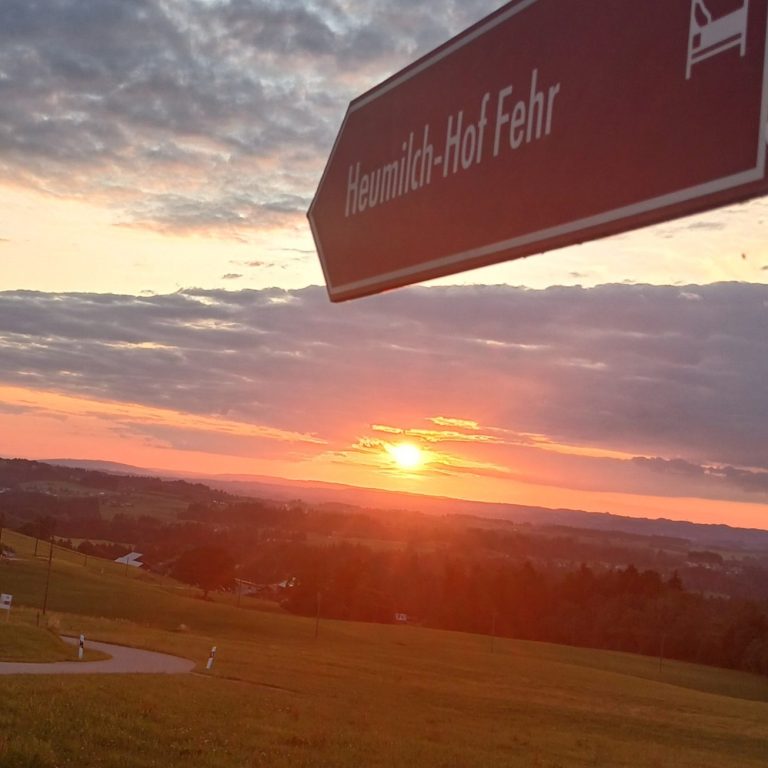 Sonnenuntergang in der Ferienwohnung Heumilch-Hof Fehr in Stiefenhofen im Allgäu